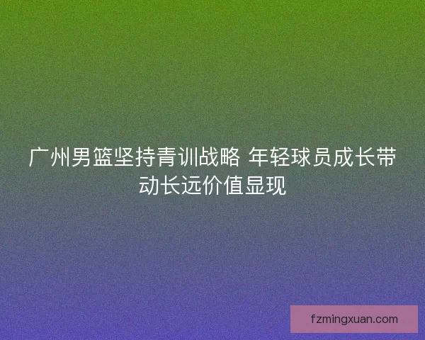 广州男篮坚持青训战略 年轻球员成长带动长远价值显现